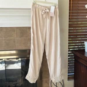 New with tags Robed in Love “Katelyn” pajama pants medium color is champagne